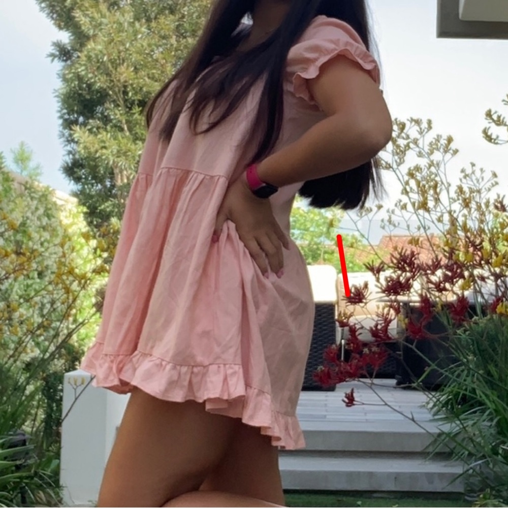 Light pink sundress mini dress ruffle - Picture 2 of 4